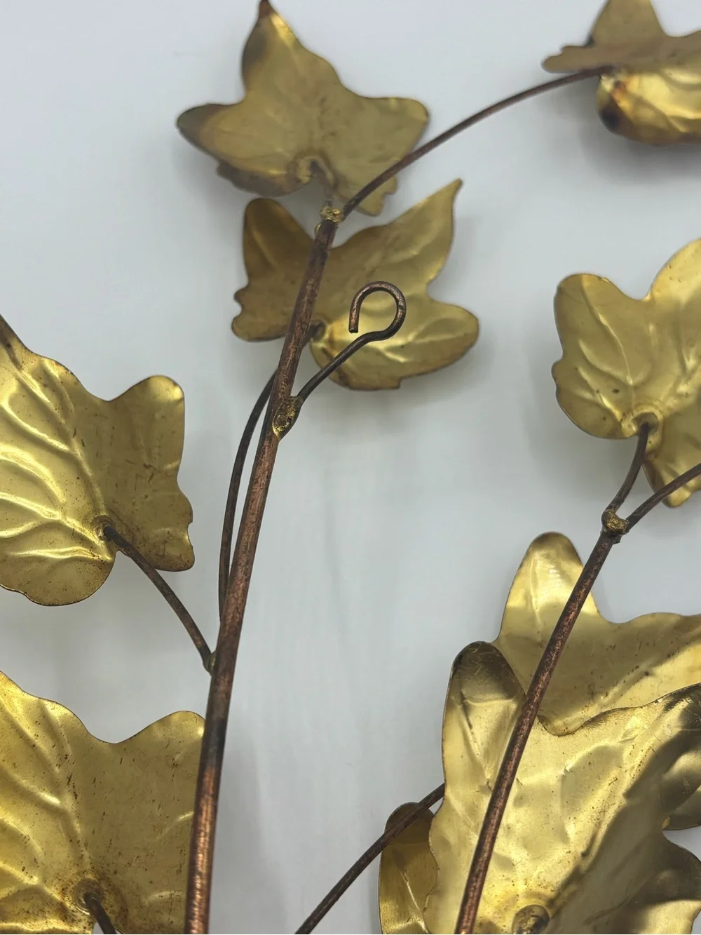 Vintage Metal HOMCO Home Interior Leaves Swag Wall Decor Set Of 2